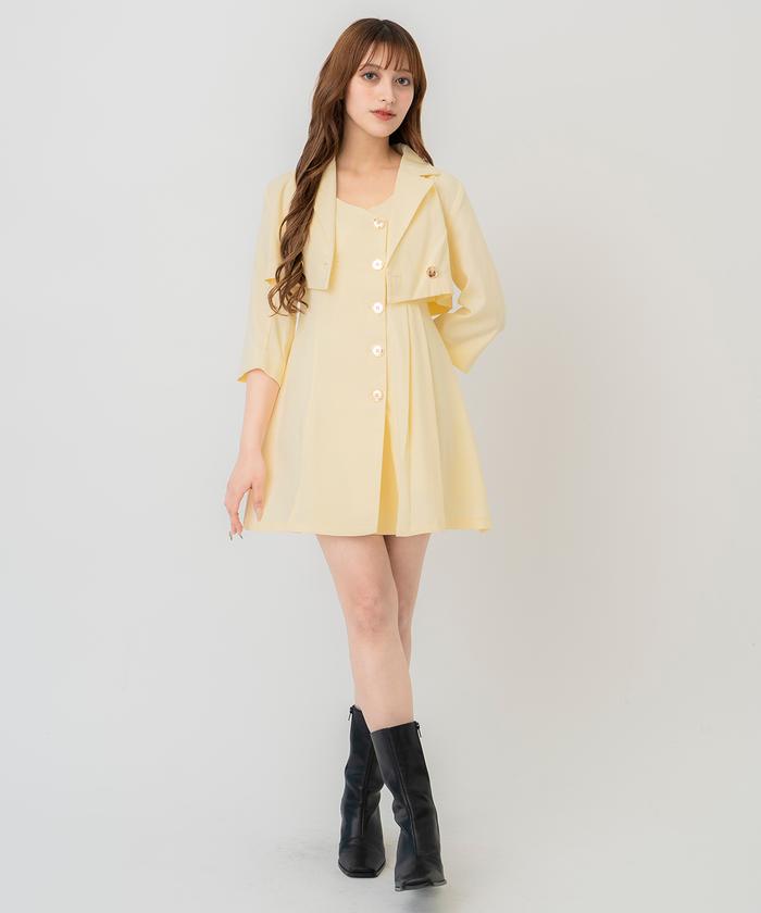 ワンピース＋ジャケット ハイセンス 2点セット ショートコート ショートジャケット×ミニワンピースセット(506104233