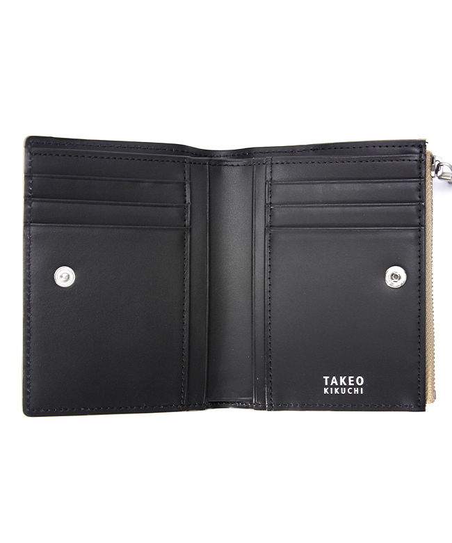 【新品未使用】TAKEO KIKUCHI 牛革 二つ折り長財布 ブラック 箱付き TAKEO KIKUCHI タケオキクチ 財布 二つ折り 本革 メンズ 728615