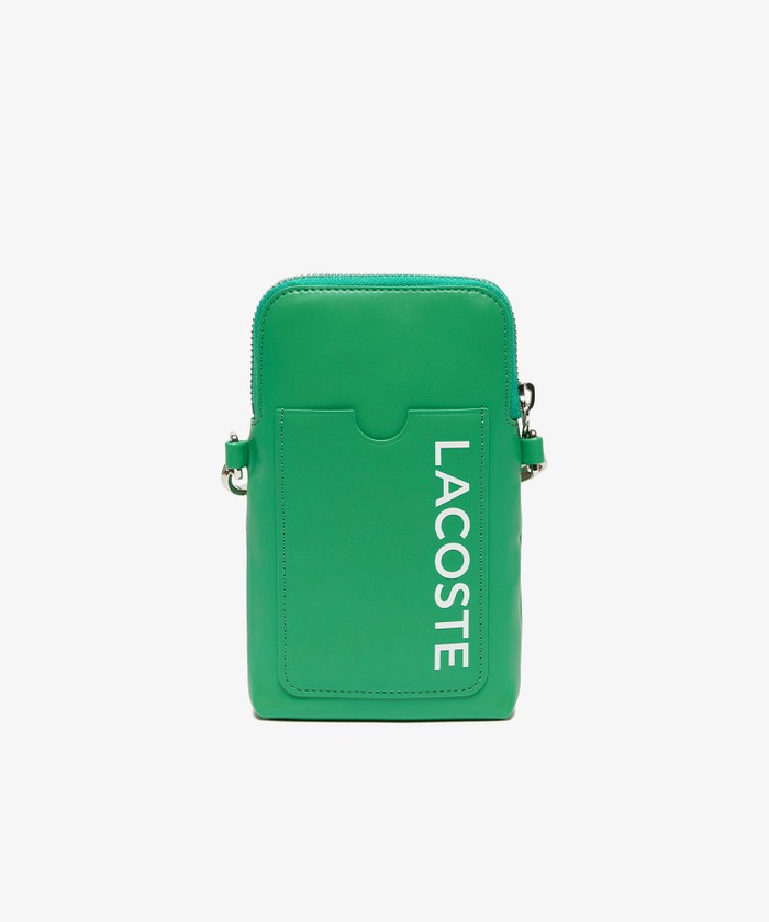 LACOSTE スマホ　ショルダー　ポーチ　財布 セール 40%OFF】ラコステ LACOSTE レザーショルダースマホポーチ