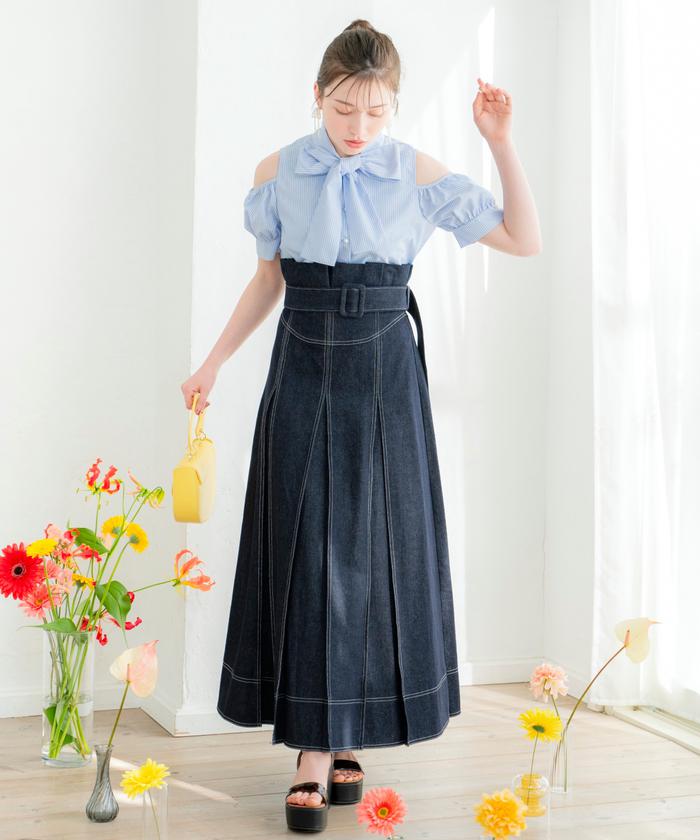 セール 50%OFF】ハイウエストデニムスカート(506106366