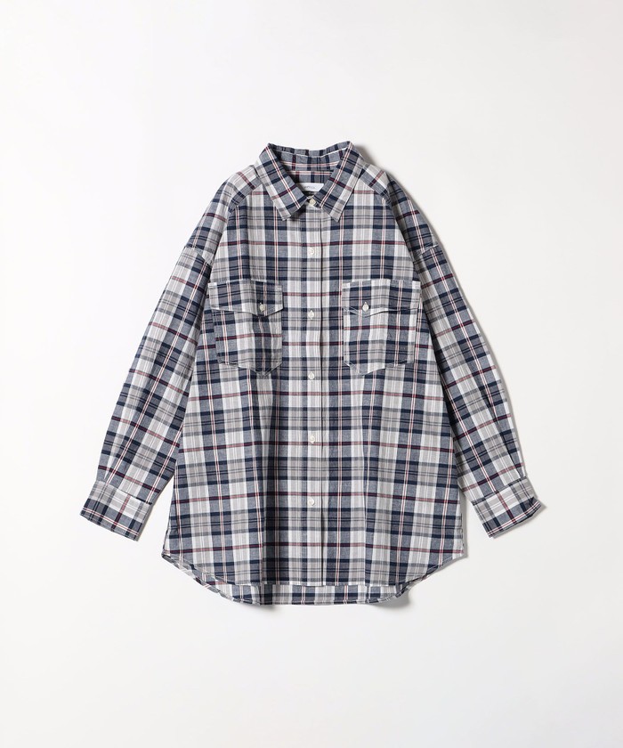 SHIPS for women / シップスウィメン SHIPS any:〈洗濯機可能〉マドラス チェック オーバーサイズ シャツ SHIPS any:〈洗濯機可能〉マドラス チェック オーバーサイズ
