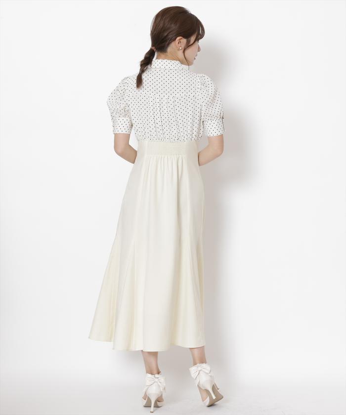 新品定価87,150円タグ付き ドイツデザイナー 高級シルクシフォンワンピース セール】 【OUTLET】シフォンレースショールカラーワンピース