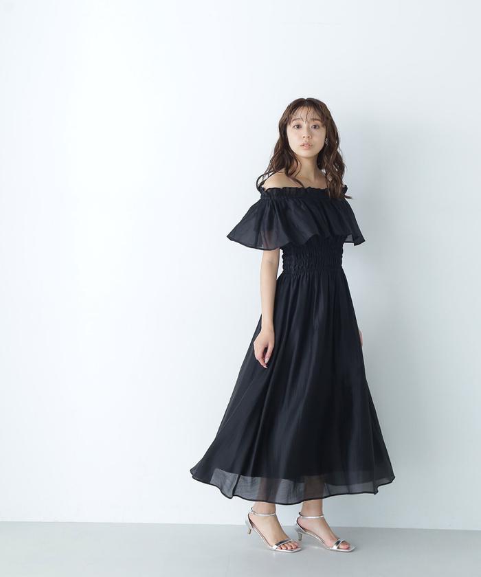 ☆未使用・タグ付☆ナチュラルビューティーベーシック　シアーオフショルワンピース ☆未使用・タグ付☆ナチュラルビューティーベーシック シアー