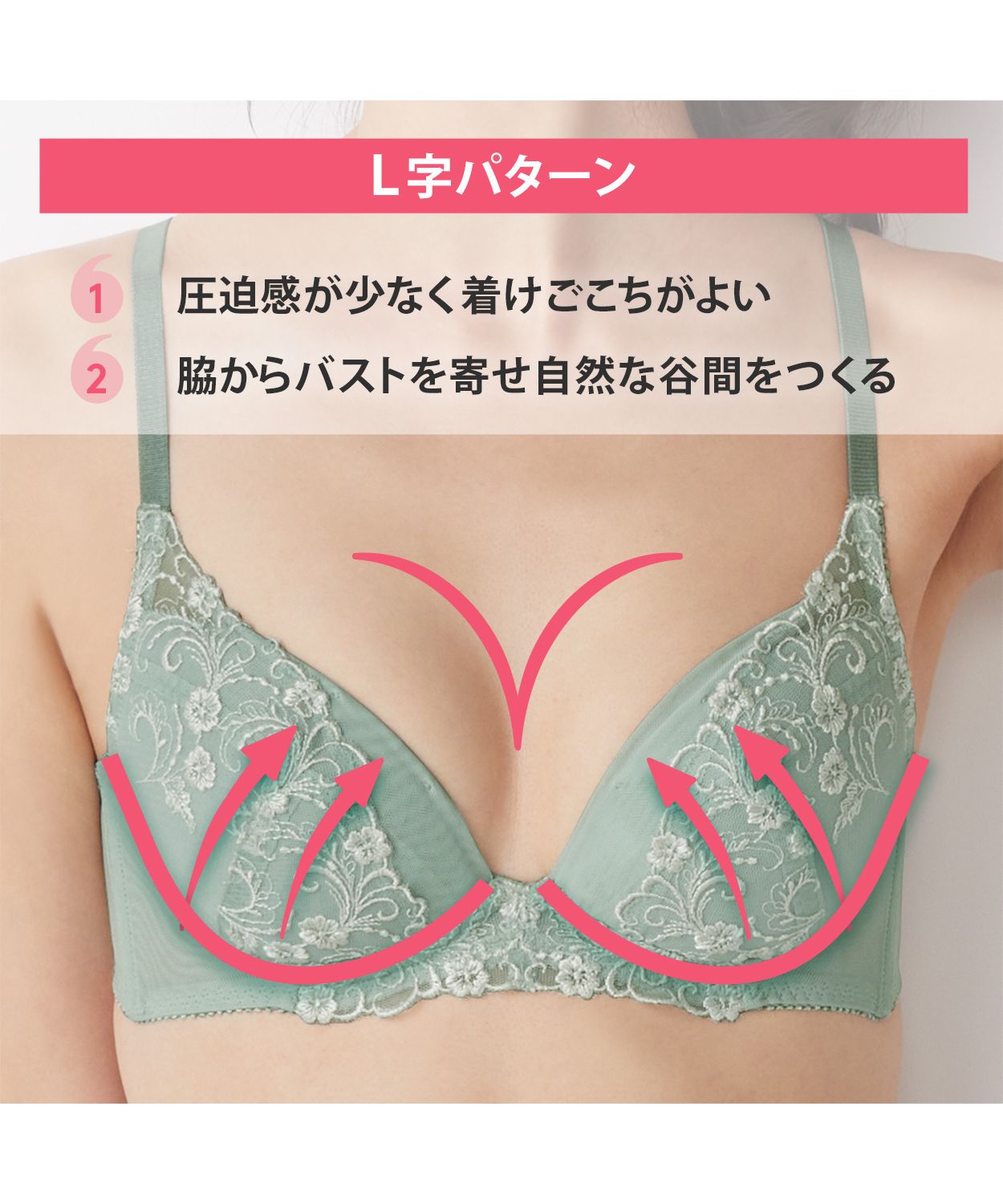 クーポン】寄せブラ ブラ＆ショーツセット クラシックフラワー