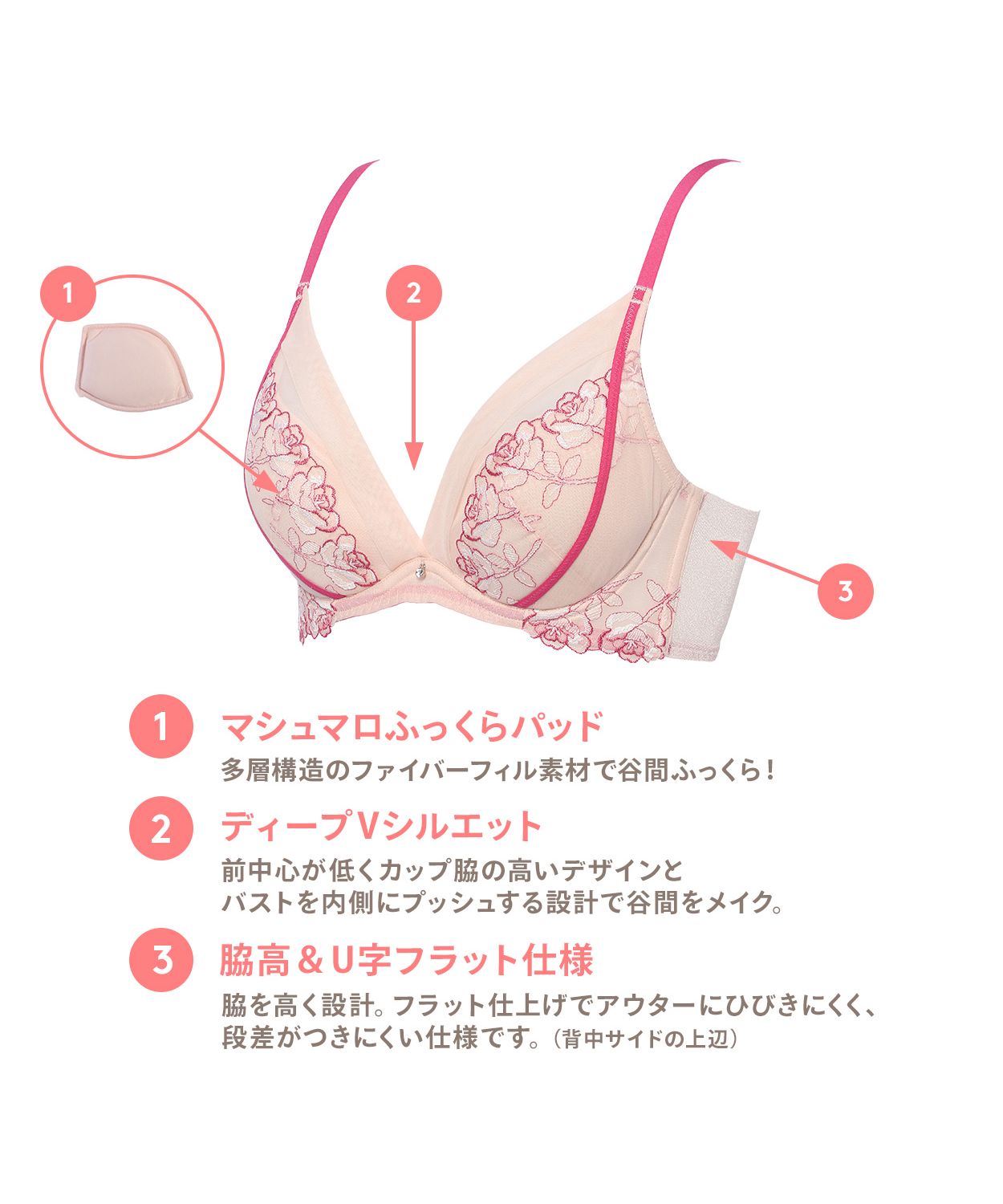 セール】チャーミングラマー(R) スリムライン DeepV ブラジャー セール】チャーミングラマー(R) スリムライン DeepV ブラジャー