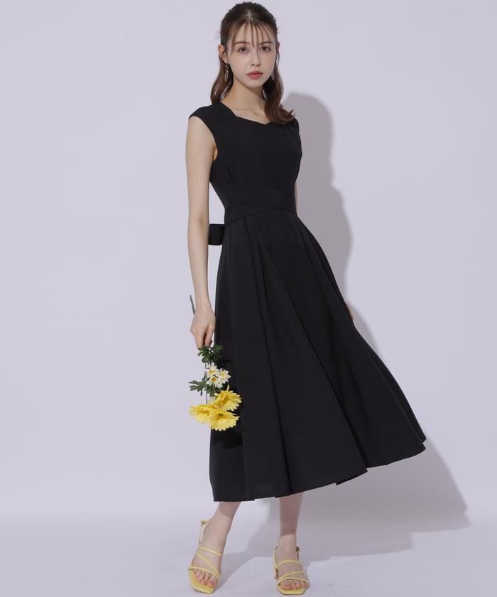 【訳あり美品】 デザイナーズ 豪華ビジュー フレンチスリーブドレスワンピース 黒 フレンチスリーブマーメイドドレス｜JENNE(ジェンヌ)公式通販