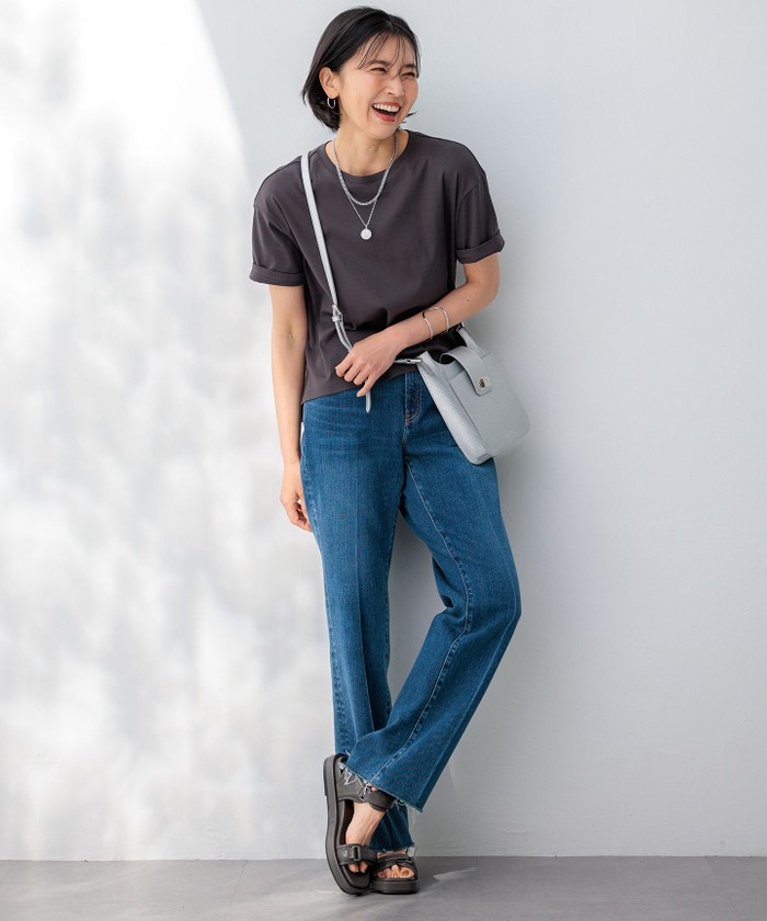 tシャツ 「GLOW8月号掲載/接触冷感」半袖 クロップド IT TEE レディース GLOW8月号掲載/接触冷感】半袖 クロップド IT TEE / 23区