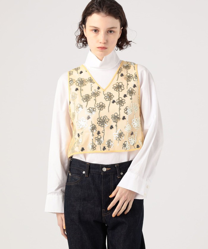 【MACPHEE】 メッシュスパンコール Vネックプルオーバー セール 40%OFF】メッシュスパンコール Vネックプルオーバー