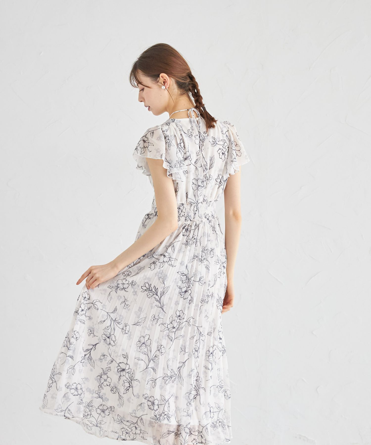 トッコクローゼット tocco closet パール付きネックリボン水彩
