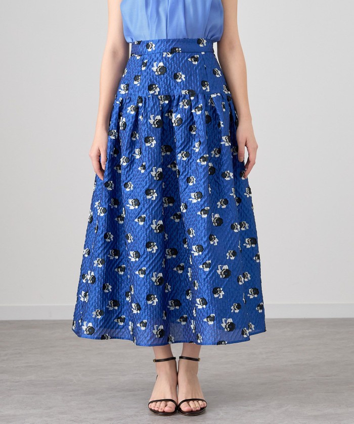 美品】ANAYI アナイフローラルジャガードアシメスカート36