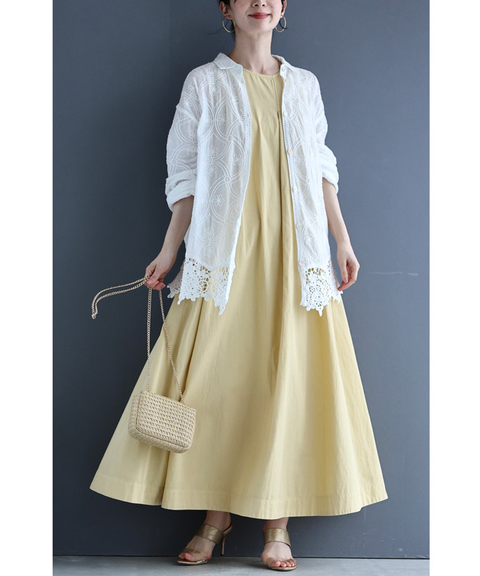 cawaii FRENCH PAVE 後ろレースシャツ 長袖シャツ ふっくらカッティングレース袖のシャツトップス 長袖（シャツ