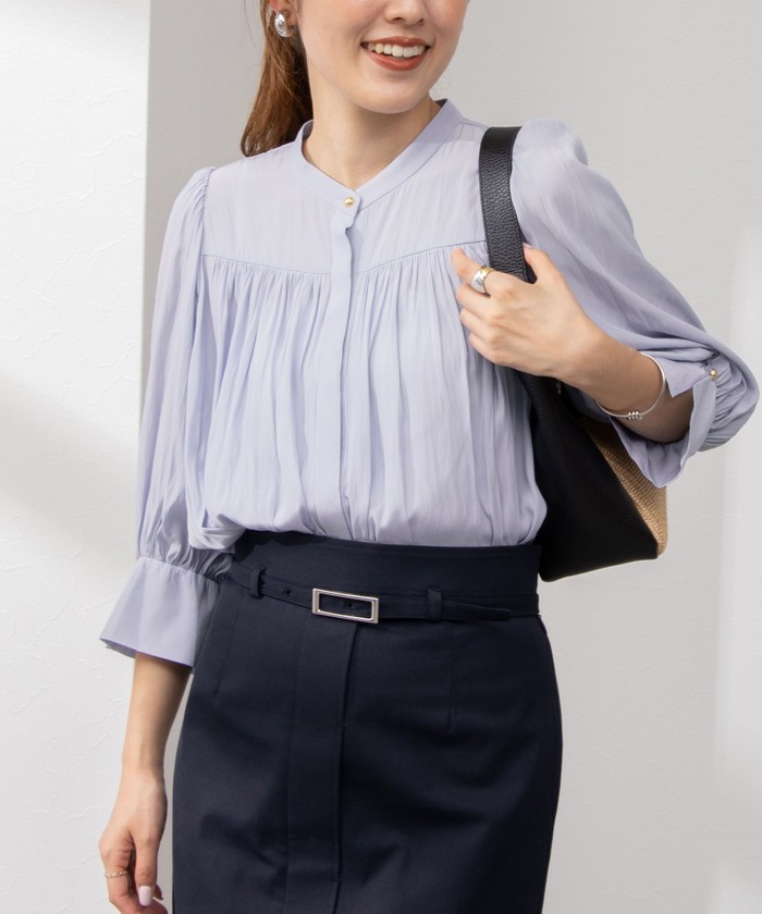 Eimee Law - ドロストネック ブラウス　ギャザー袖　イエナ　ノーリーズ　KBF ビームス　UR 未着用】Eimee Law ギャザースリーブ ドロストブラウス 黒の通販