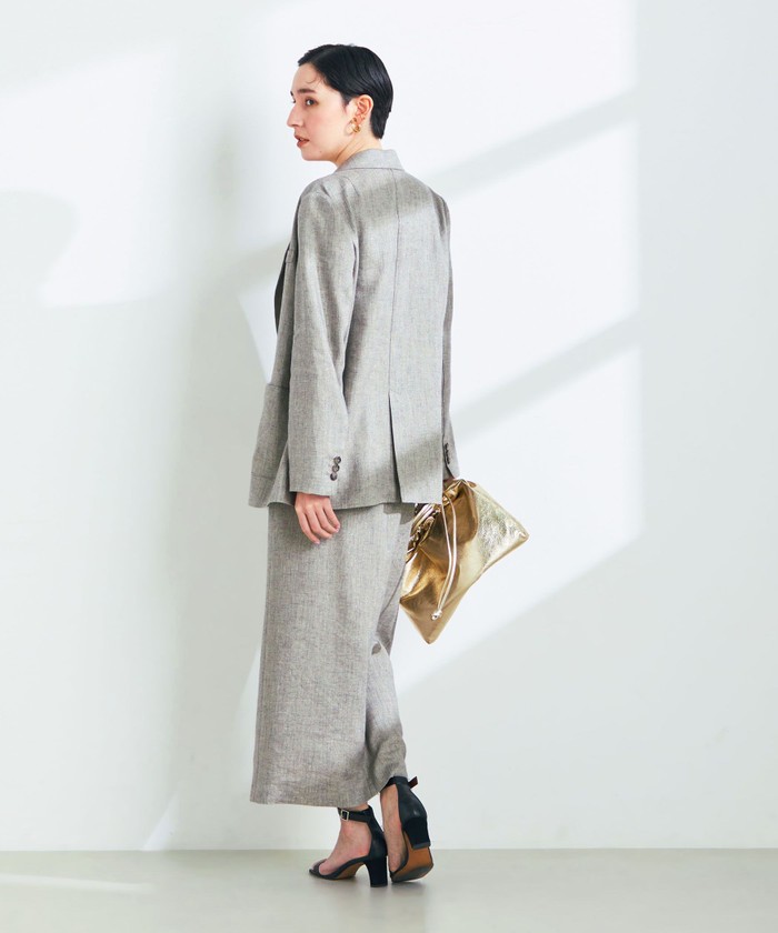 新品】ノーリーズラメリネンライトオーバージャケット38