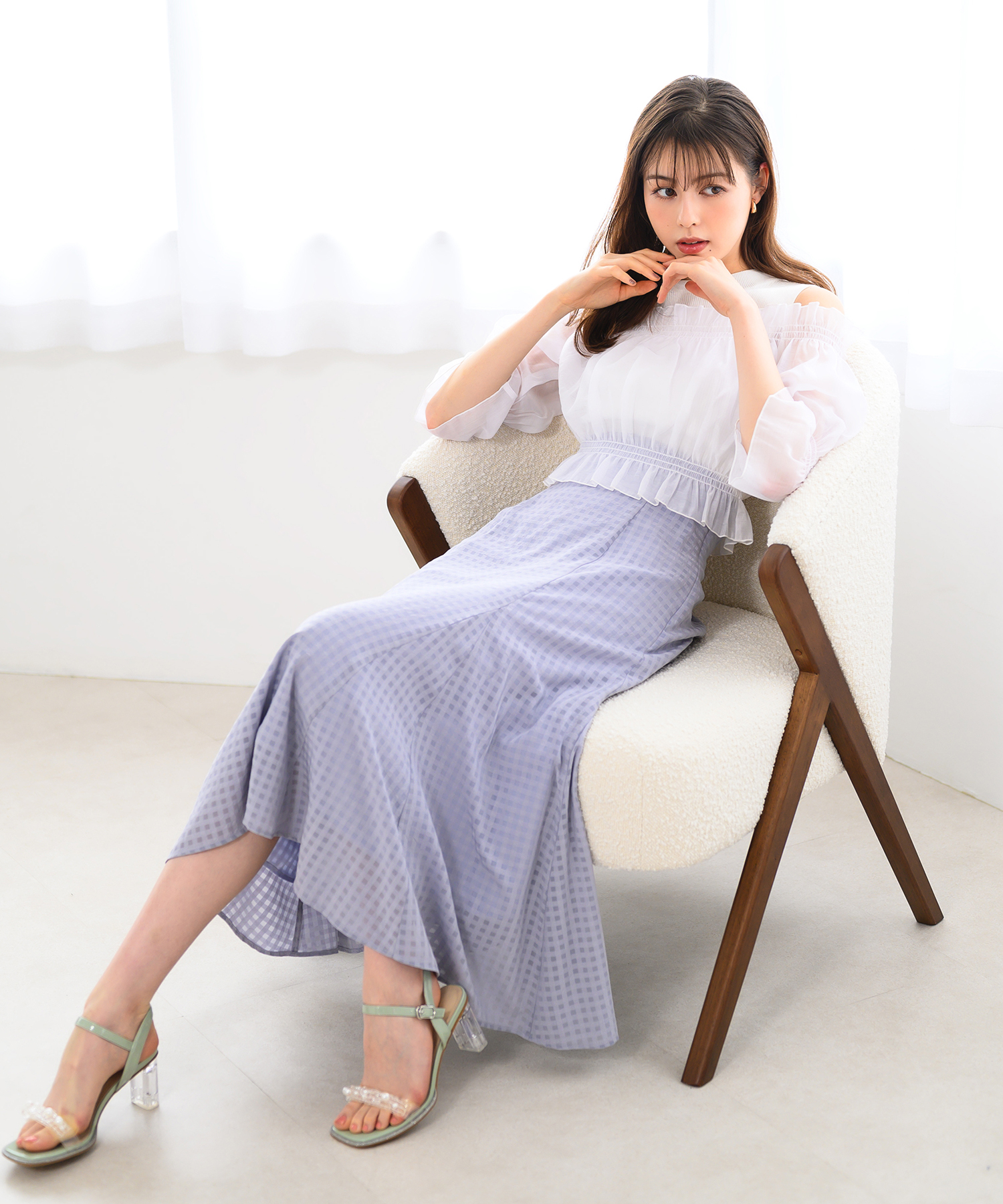 ミッシュマッシュ MISCH MASCH 【2024春夏新作】シアーチェック ミッシュマッシュ MISCH MASCH 【2024春夏新作】シアーチェック