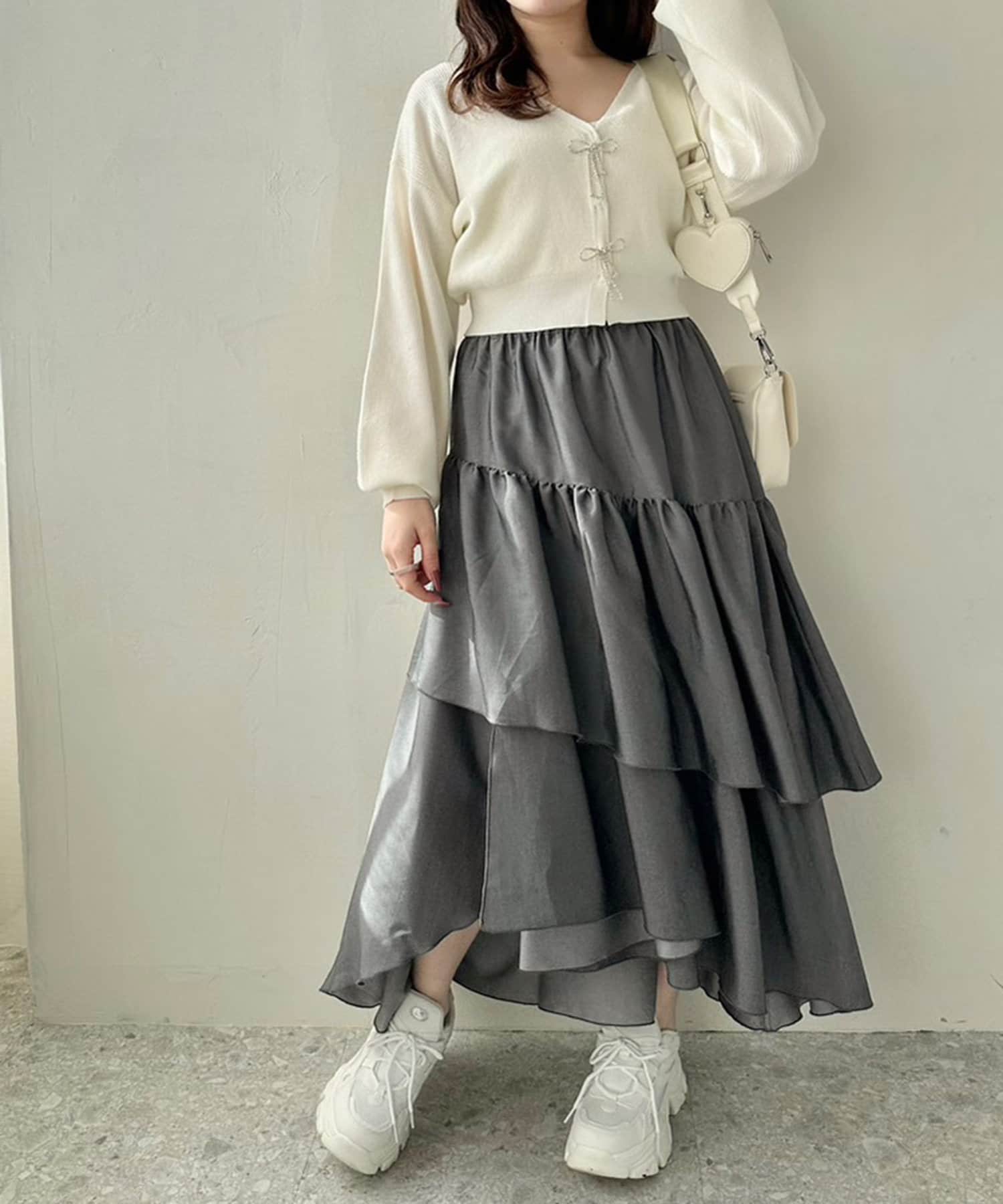 ランダムティアードスカート スカート ロングスカート オフィス