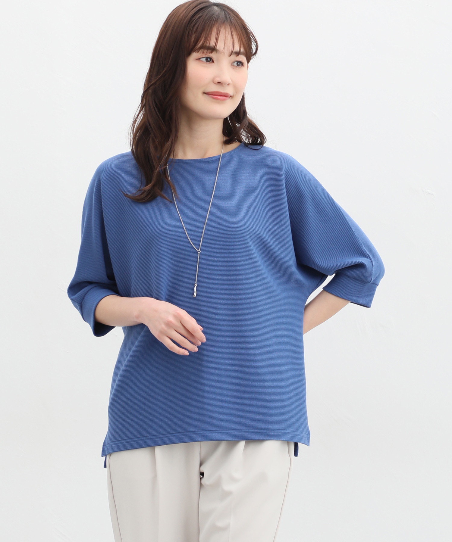 ハニーズ Honeys 6分袖アクセ付ドルマン トップス カットソー UV