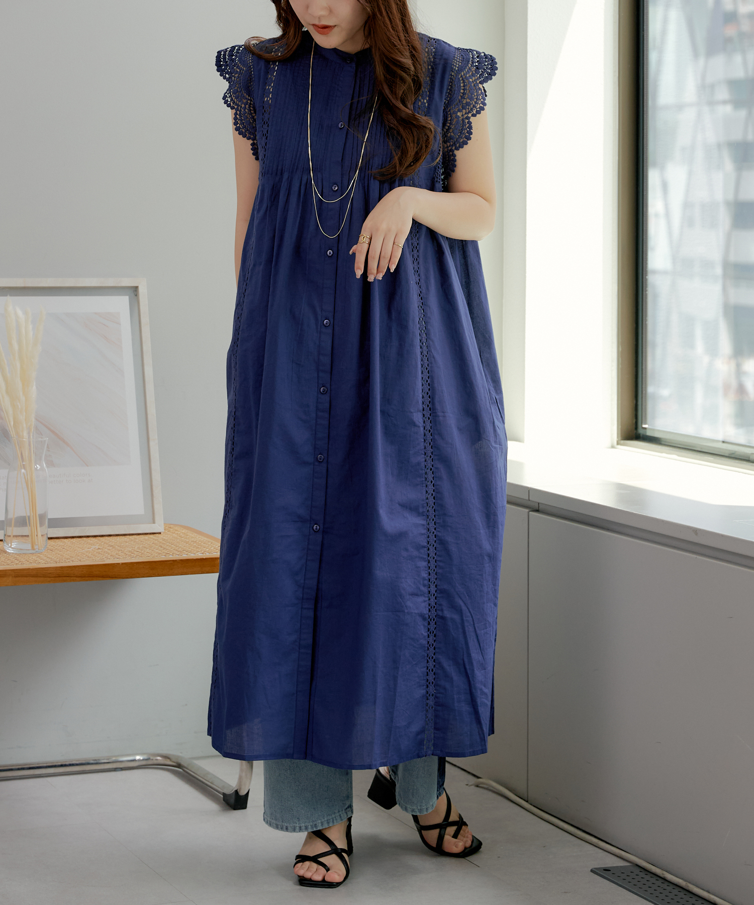 Tenne Handcrafted Modern オリーブ ロングワンピース スタイリッシュなリーフ柄ロングワンピース – ONE PEACE ONLINE