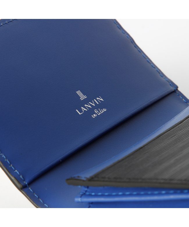 ランバン/LANVIN PARIS ロゴ刻印釦 光沢生地 ジャケット メンズ 青 ランバン LANVIN ランバン 財布 二つ折り財布 本革 レザー