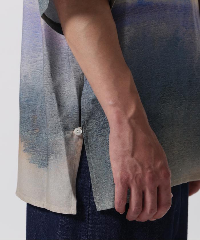 トップス YOKE LANDSCAPE PRINTED OPEN COLLAR SHIRT YOKE 24SS LANDSCAPE PRINTED OPEN COLLAR SHIRT style 2024.5