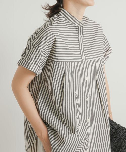 セール 30%OFF】ストライプロールアップタックシャツ(506126328