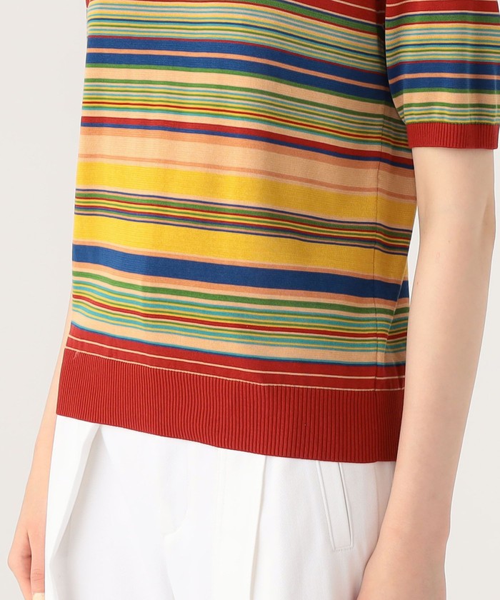 STELLA McCARTNEY マルチボーダートップス シルク混コットン STELLA McCARTNEY マルチボーダートップス シルク混コットン