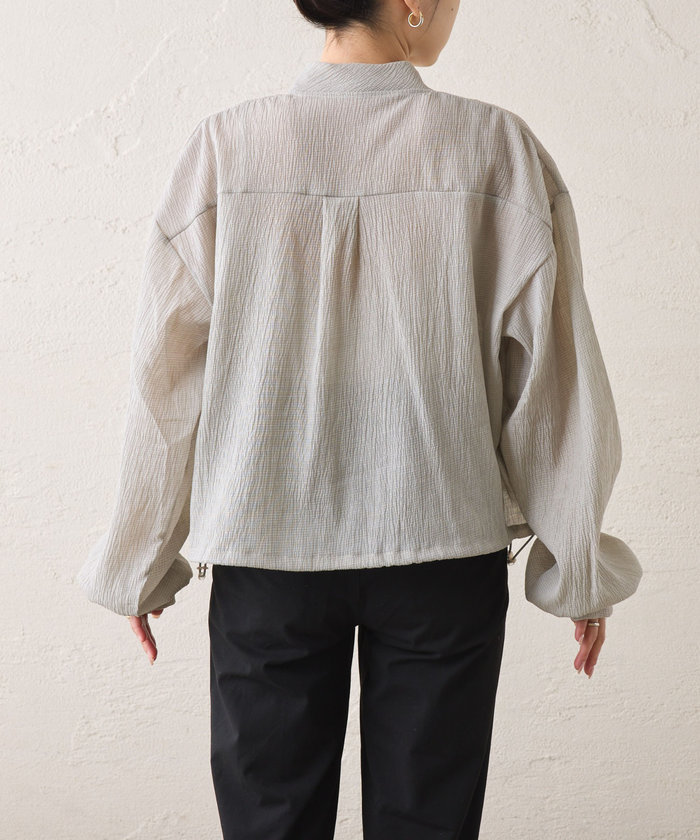 希少 美品 LAPA ダブルジップ モード感 大人 黒 異素材 羽織 シアー セール】【CIAOPANIC TYPY】シアーダブルジップカーデ《撥水