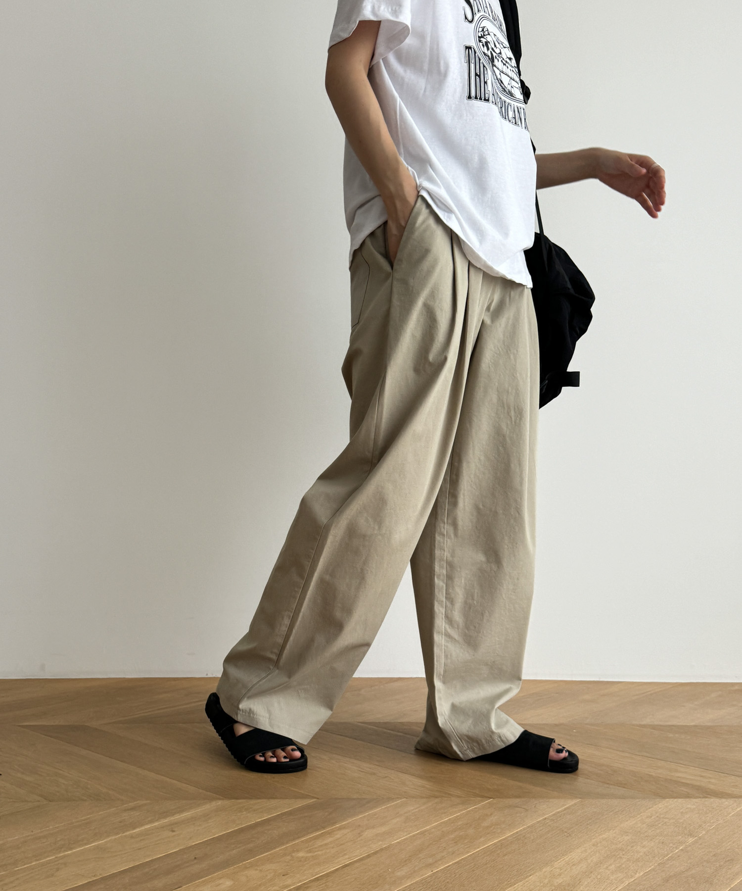 【新品未使用】canaljean エルマール　コットンナイロンタックパンツ キャナルジーン CANAL JEAN 【セットアップ対応】El mar