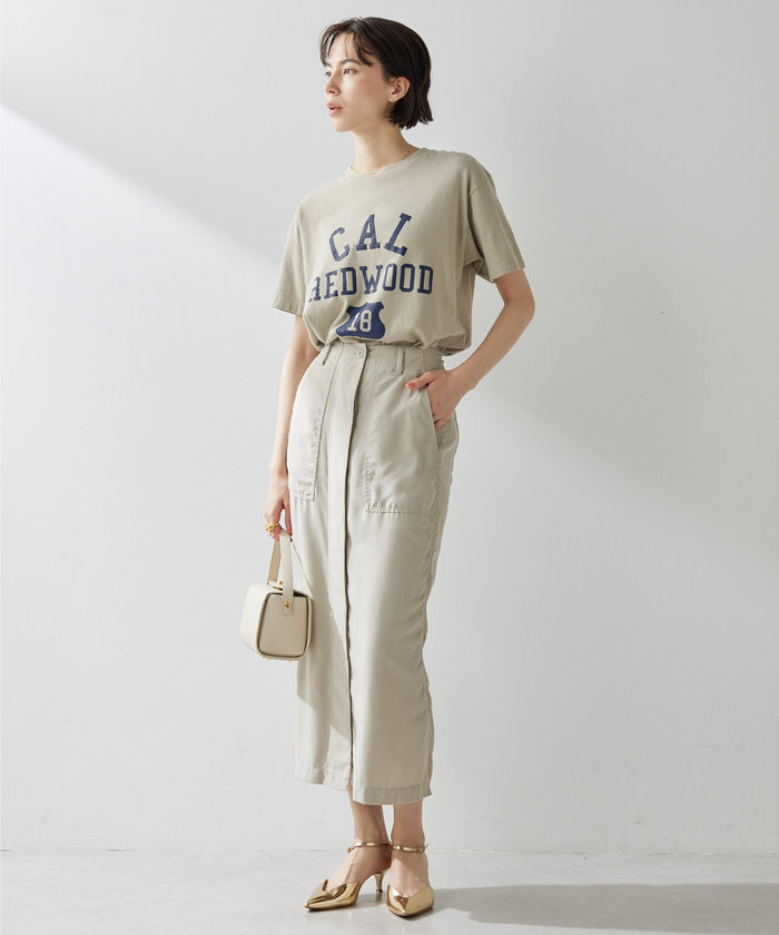 スカート&パンツセット 80cm ニッセン パンツ ワイド トールサイズ レディース 高身長 綿混