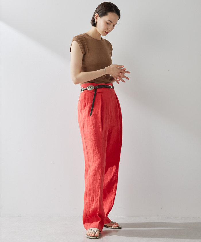 【完売品】ウィムガゼット　シルクリネンリブショートスリーブニット シルクリネンリブショートスリーブニット | Whim Gazette(ウィム