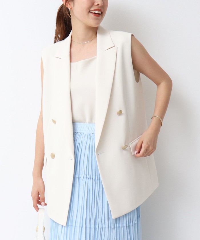 NOLLEY'S sophi ジレ ベージュ 38タグ付き セール 10%OFF】ウォッシャブルダブルクロスジレ(506078825
