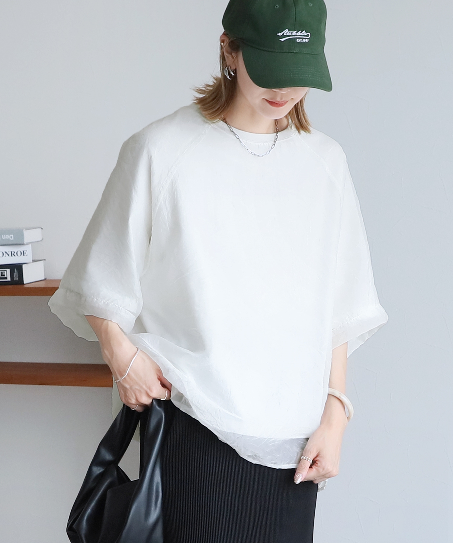 セール】レカ reca オーガンジー重ねラグラン半袖Tシャツ
