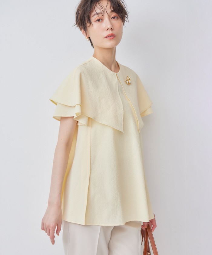 セール 30%OFF】サッカーストレッチ 襟付きブラウス(506157748