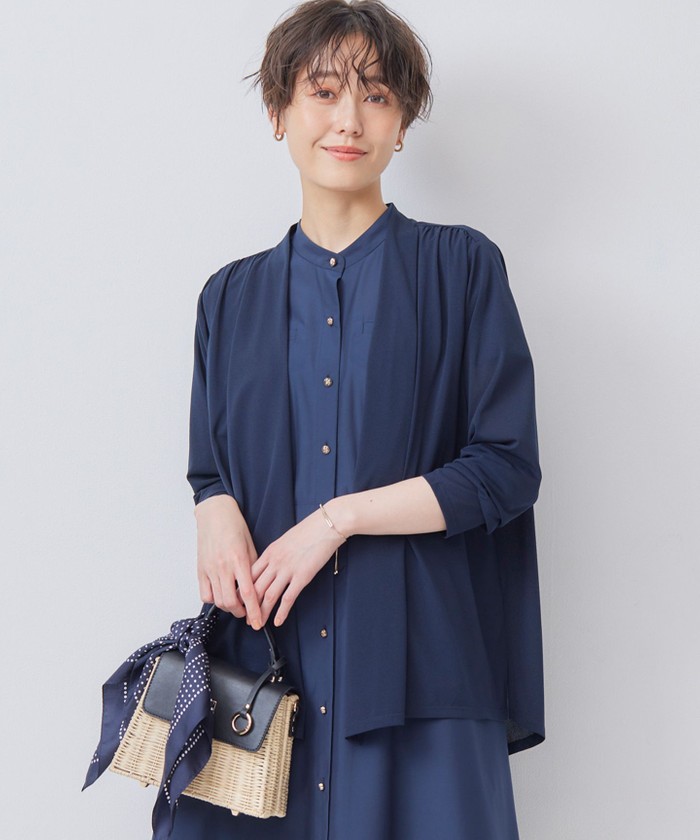 【新品タグ付】組曲 UVケア パウダリージョーゼットカーディガン アイボリー M セール 40%OFF】【UVケア・冷房対策】パウダリージョーゼット