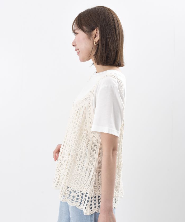 Tシャツセットカギ針ビスチェアンサンブル(504800385) | アール