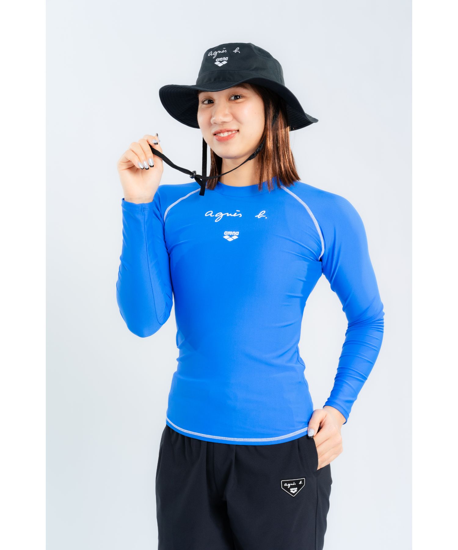 美品♪agnis b × arena  コラボ　ハーフパンツ agnis b × arena コラボ ハーフパンツ - メルカリ