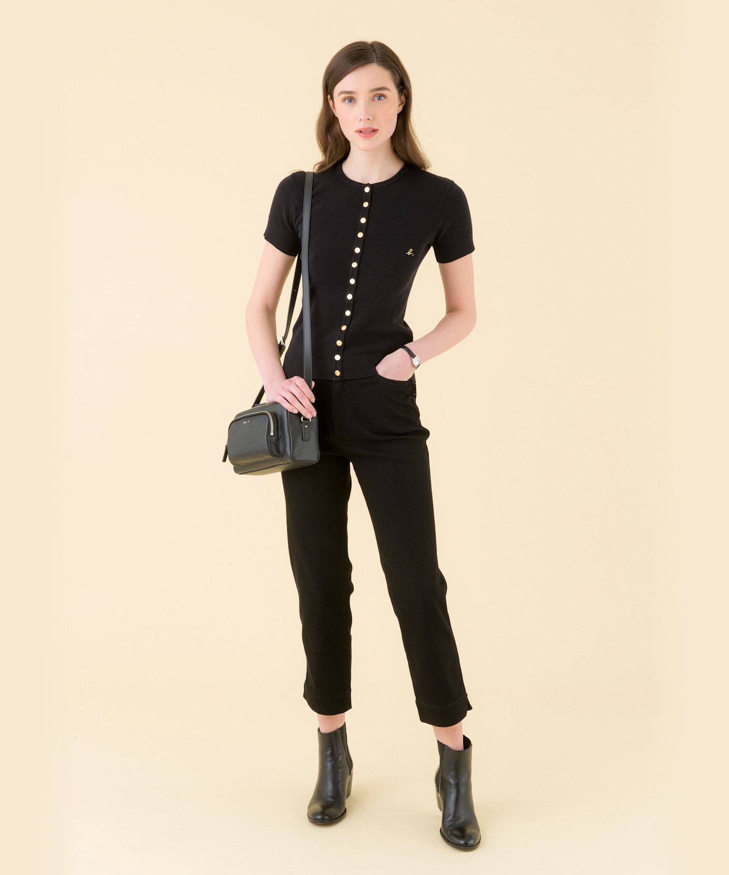 アニエスべーagnesbノースリーブ半袖カーディガンセット