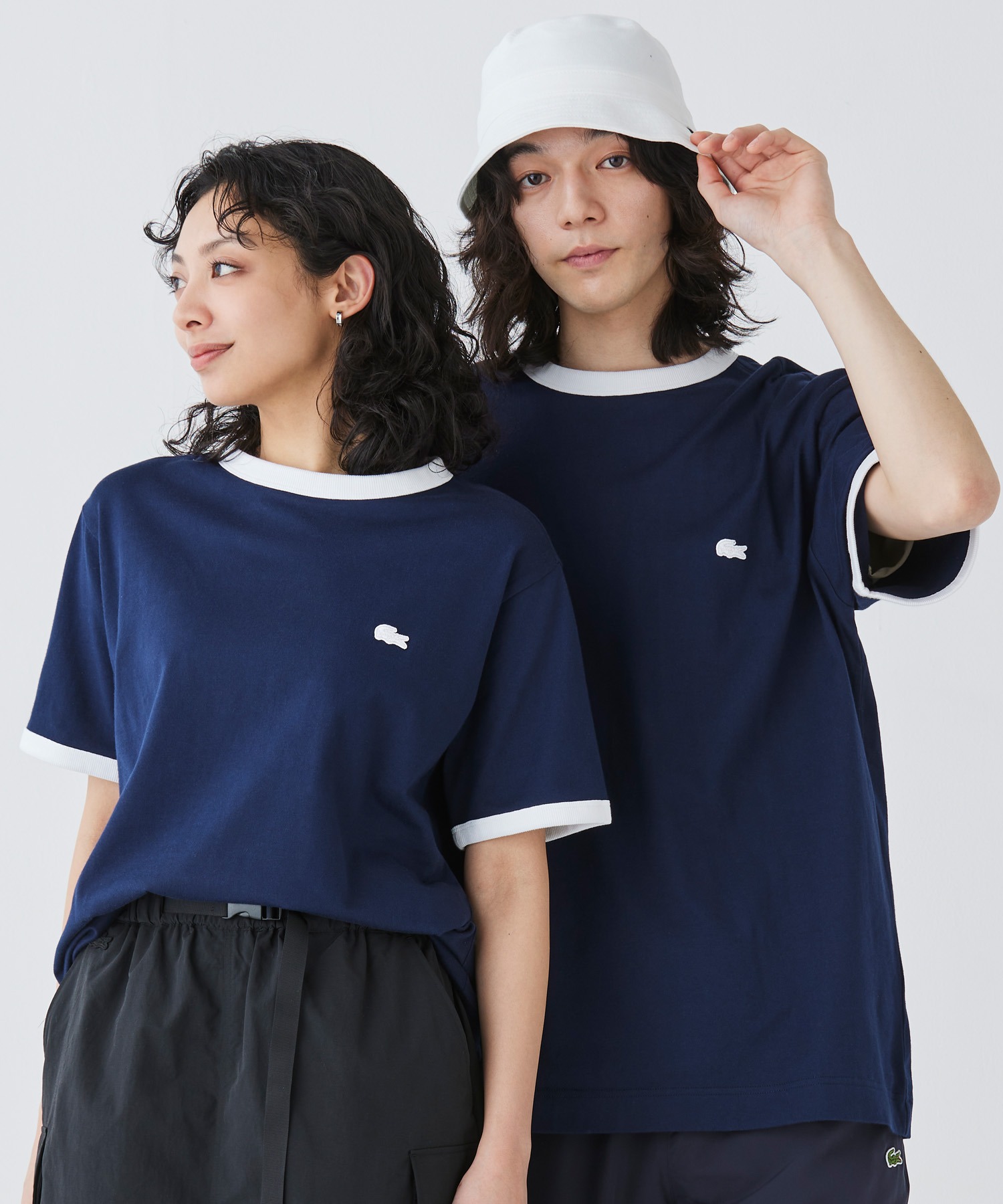 オンライン限定】LACOSTE ワンポイントロゴ リンガーTシャツ オンライン限定】LACOSTE ワンポイントロゴ リンガーTシャツ