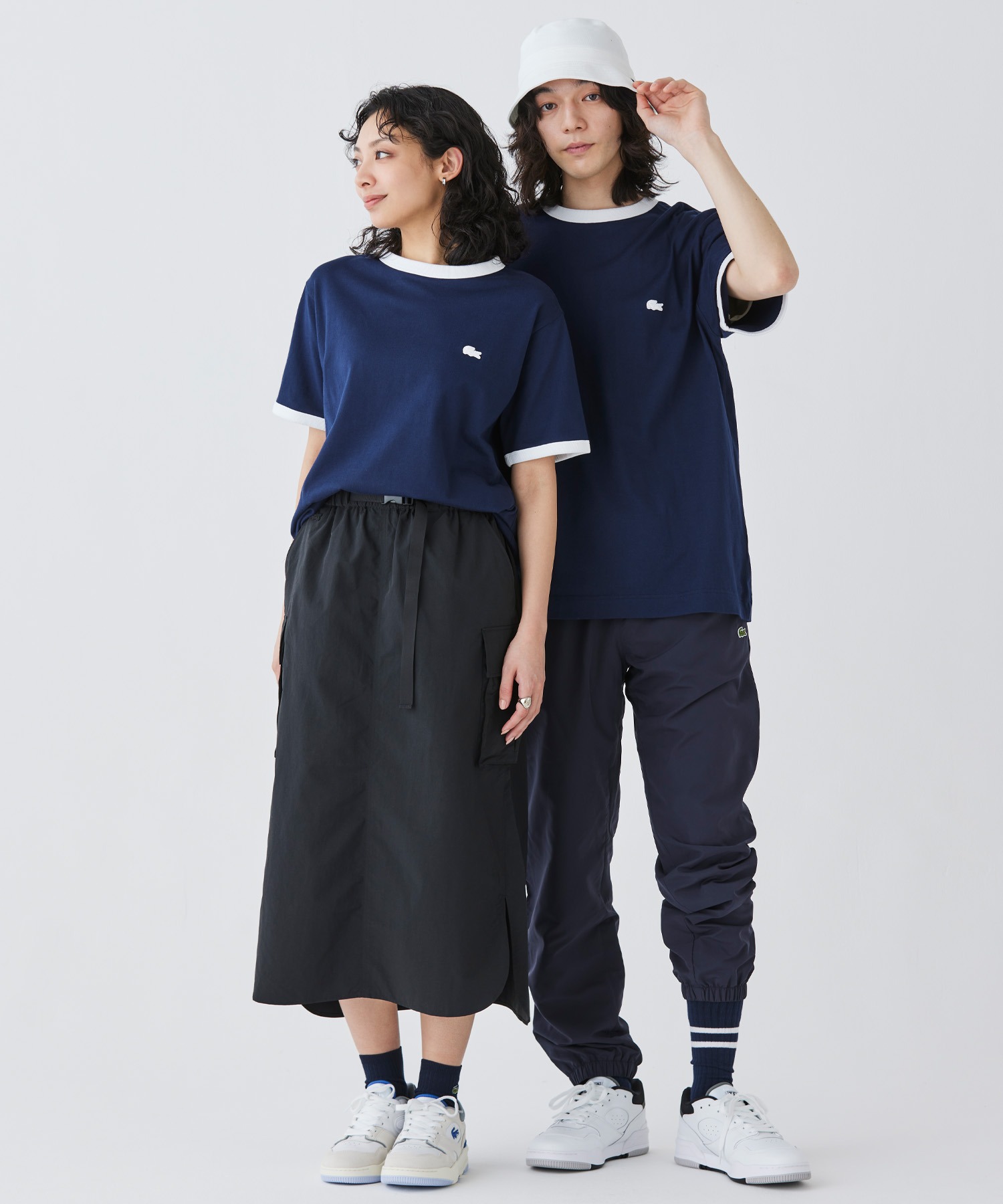 オンライン限定】LACOSTE ワンポイントロゴ リンガーTシャツ オンライン限定】LACOSTE ワンポイントロゴ リンガーTシャツ
