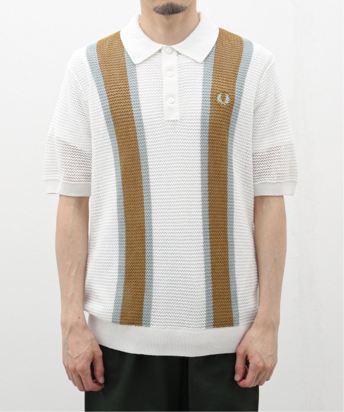 Fred Perry open-knit shirt dress in black | ASOS