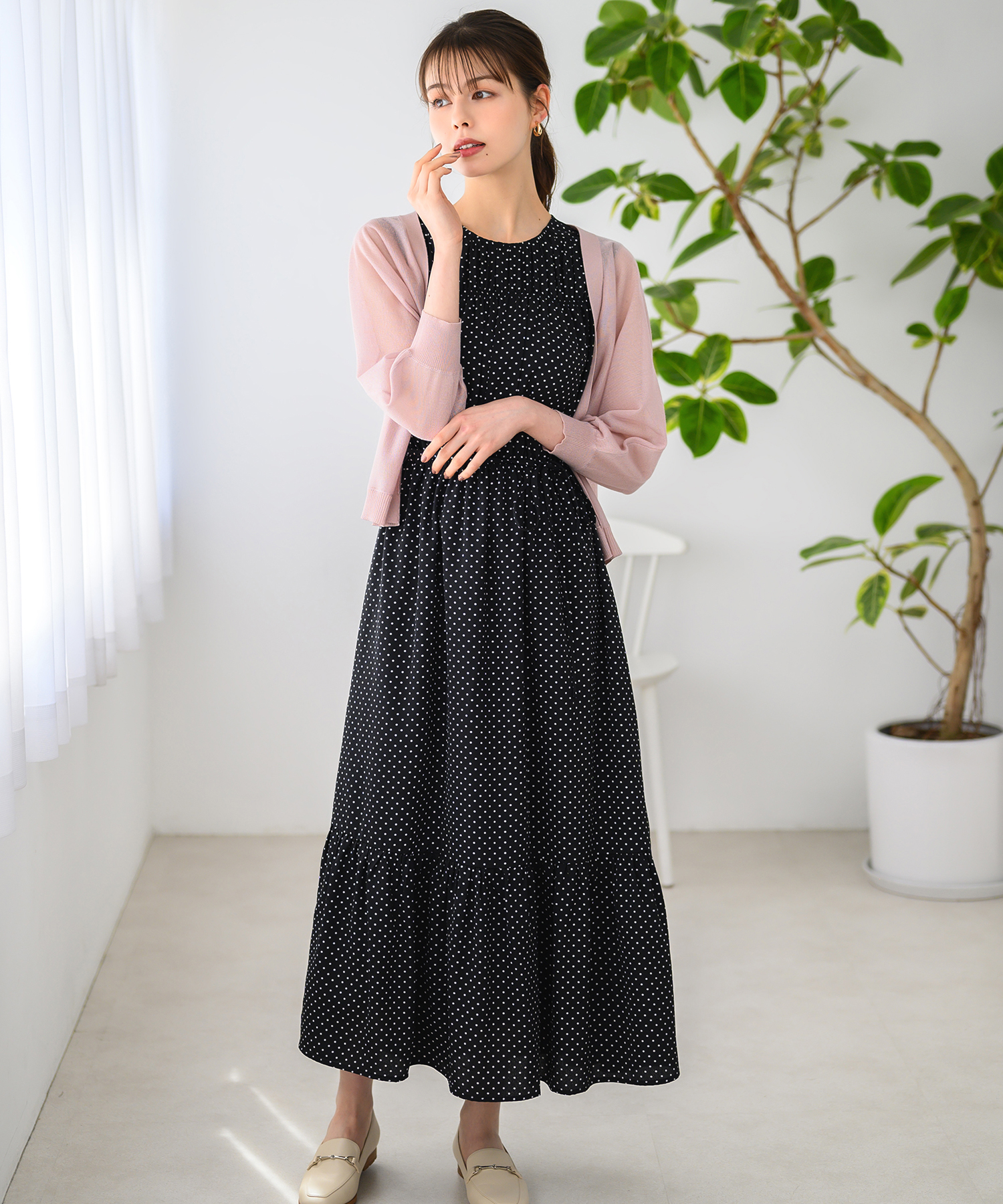 美品✨マックスマーラ 最高級白タグ バイカラー総柄ロング