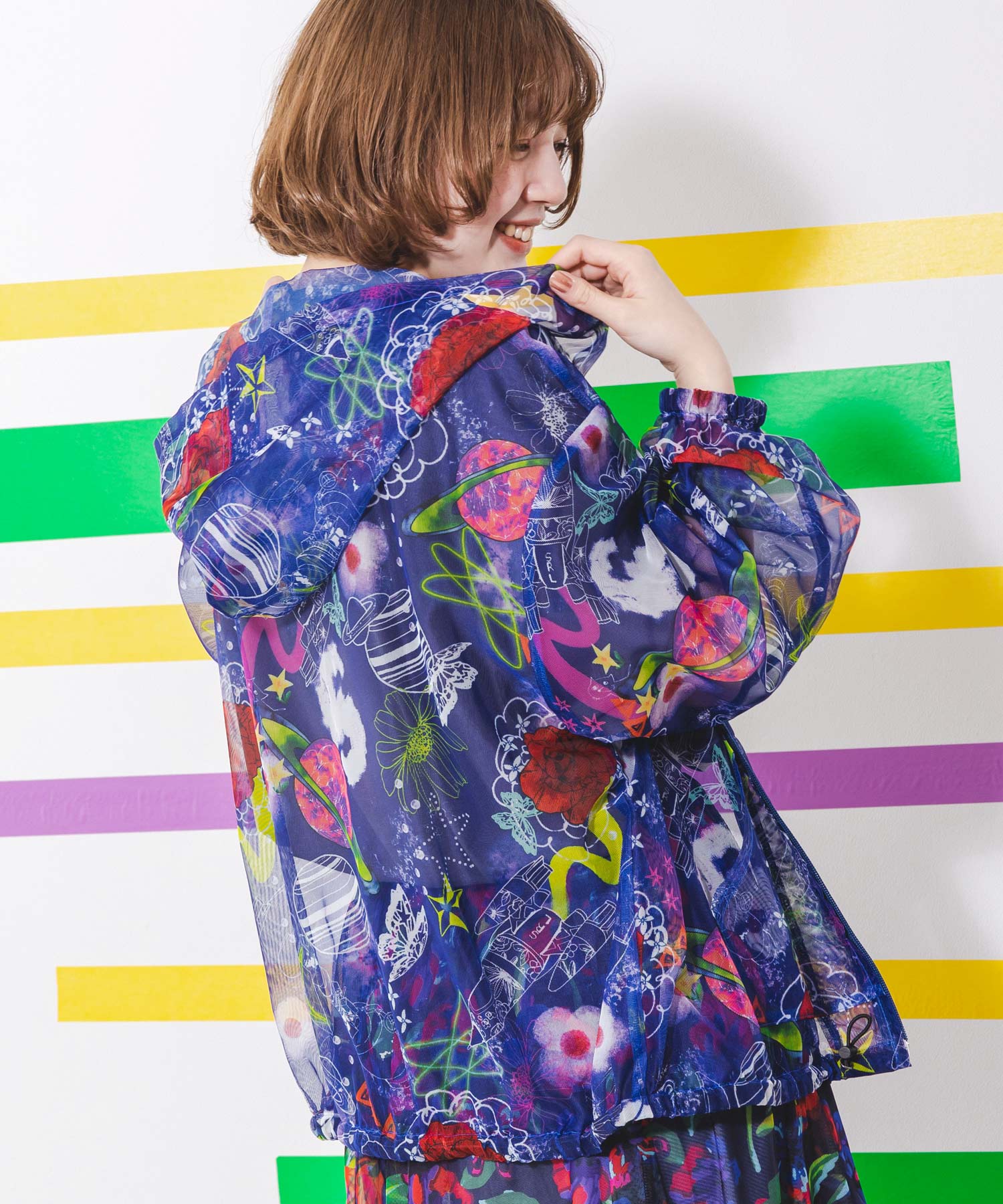 セール 50%OFF】スカラー ScoLar 花柄×宇宙柄 メッシュシアー