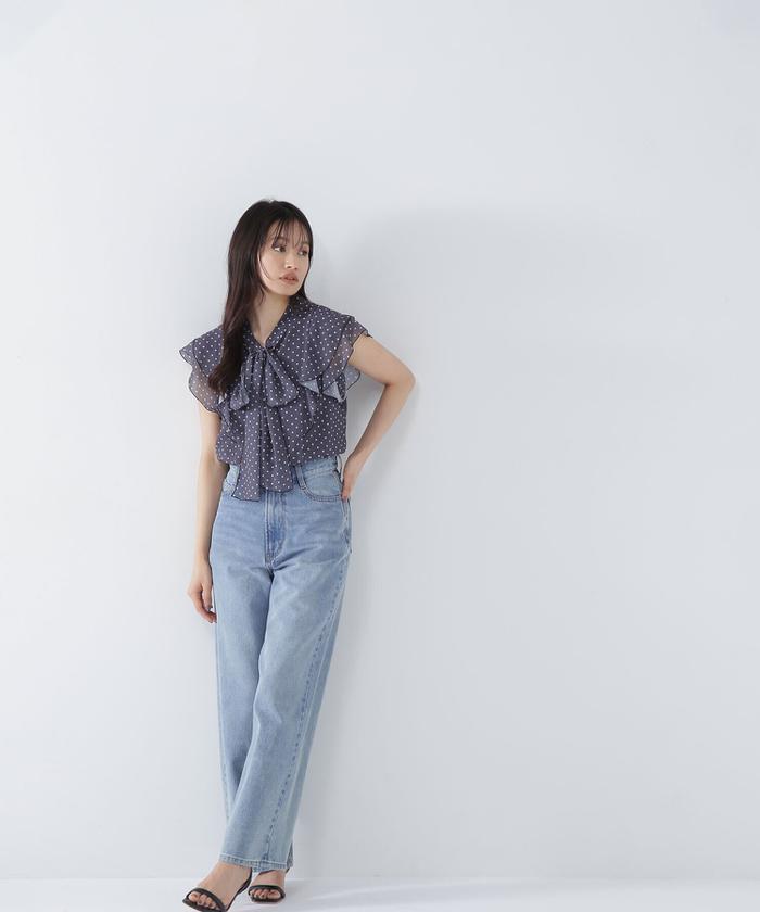 Vネックリボンタイブラウス | NATURAL BEAUTY BASIC（ナチュラル