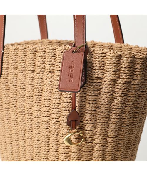 セール】COACH かごバッグ SM STRAW TOTE CQ785(506169553 セール】COACH かごバッグ SM STRAW TOTE CQ785(506169553