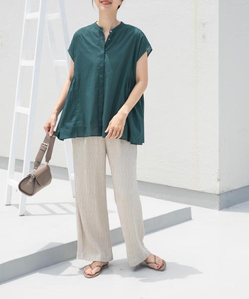 セール 40%OFF】コットンボイルサイドギャザーブラウス
