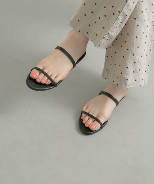 ポルタユ / ショルダー レザー / トング サンダル / 27cm GRAY