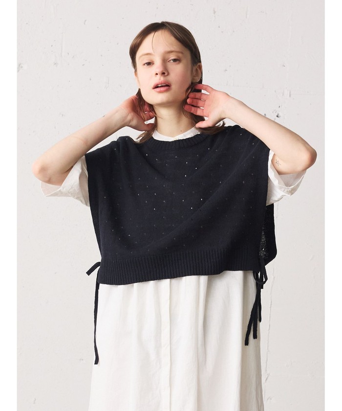 セール 30%OFF】MidiUmi ドット柄サイドリボンベスト(506173878