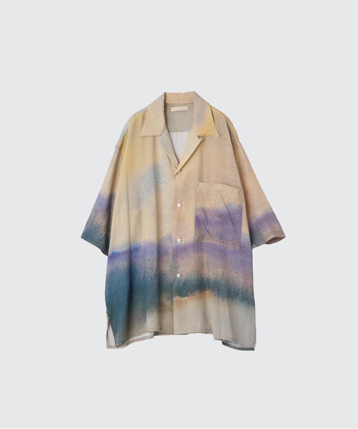 トップス YOKE LANDSCAPE PRINTED OPEN COLLAR SHIRT LANDSCAPE PRINTED OPEN COLLAR SHIRT(1 IVORY): YOKE: MENS