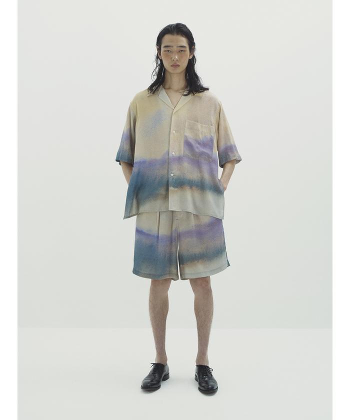 トップス YOKE LANDSCAPE PRINTED OPEN COLLAR SHIRT YOKE LANDSCAPE PRINTED OPEN COLLAR SHIRT (2COL)
