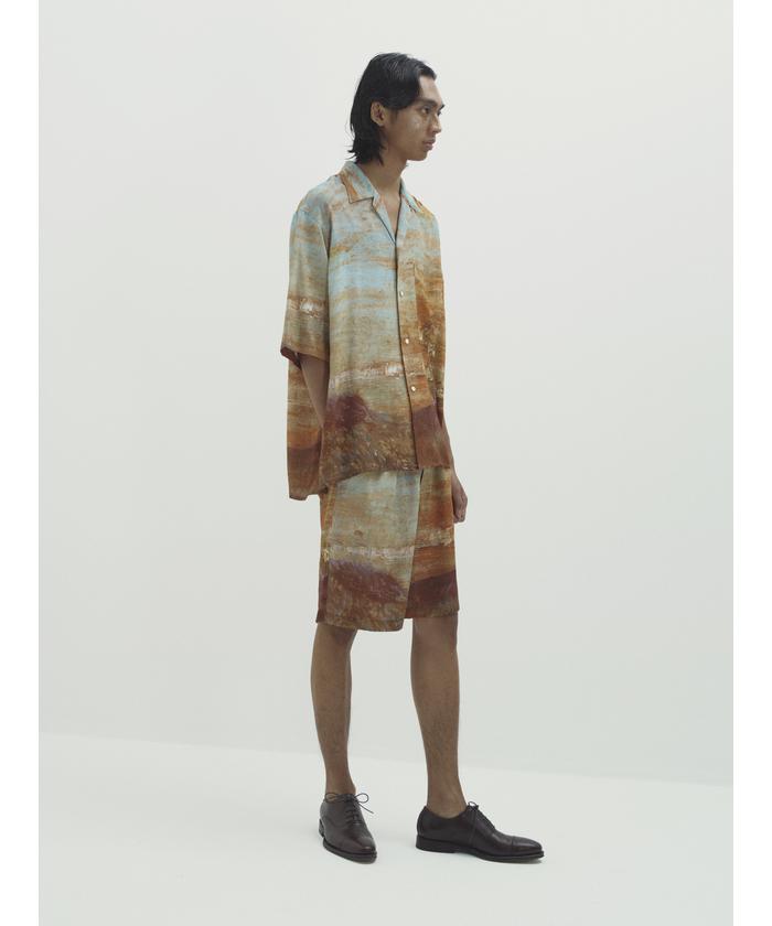 トップス YOKE PRINTED OPEN COLLAR SHIRT YOKE 