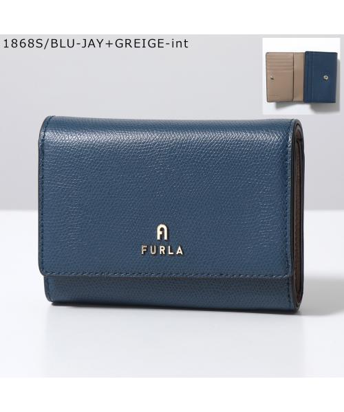 FURLA なが くすみブルー 三つ折り財布 ブルー FURLA なが くすみブルー 三つ折り財布 ブルー